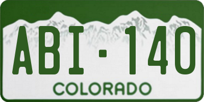 CO license plate ABI140