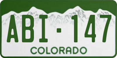 CO license plate ABI147