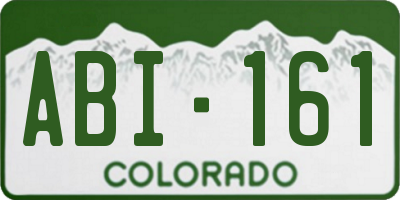 CO license plate ABI161