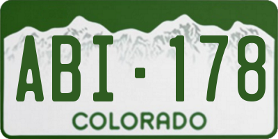 CO license plate ABI178