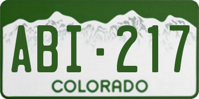 CO license plate ABI217