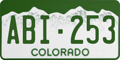 CO license plate ABI253