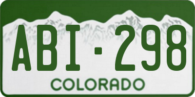 CO license plate ABI298