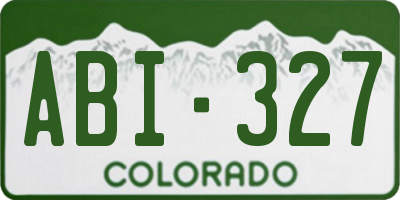 CO license plate ABI327