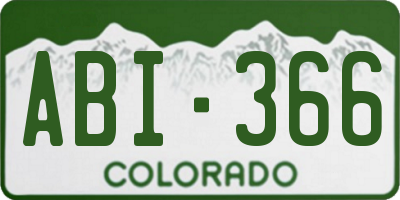 CO license plate ABI366
