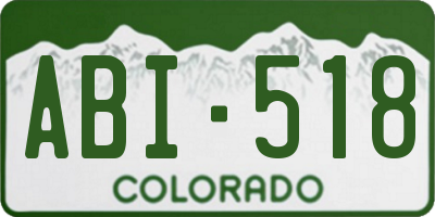 CO license plate ABI518