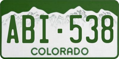CO license plate ABI538