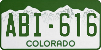 CO license plate ABI616