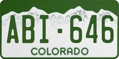 CO license plate ABI646