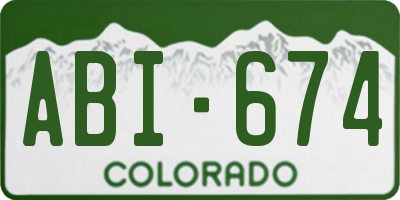 CO license plate ABI674