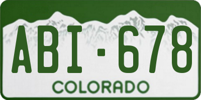 CO license plate ABI678