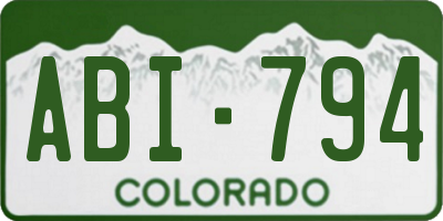 CO license plate ABI794