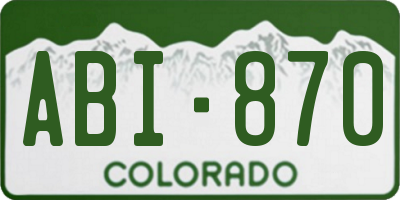 CO license plate ABI870