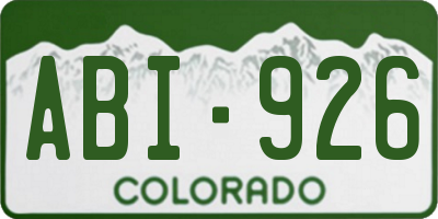 CO license plate ABI926