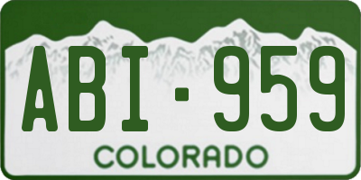 CO license plate ABI959