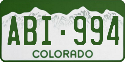 CO license plate ABI994