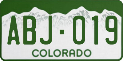 CO license plate ABJ019
