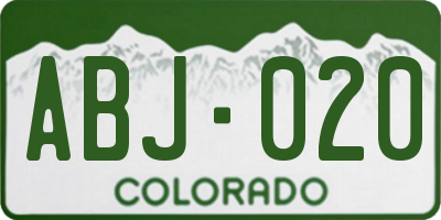 CO license plate ABJ020