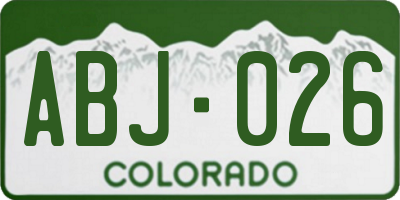 CO license plate ABJ026