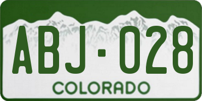 CO license plate ABJ028
