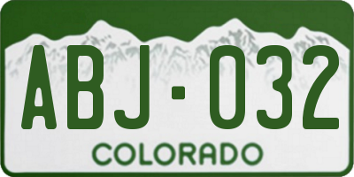 CO license plate ABJ032