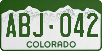 CO license plate ABJ042