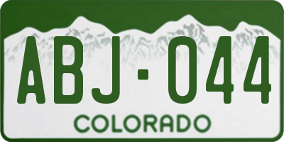 CO license plate ABJ044