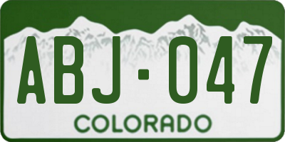 CO license plate ABJ047
