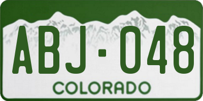CO license plate ABJ048