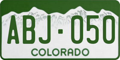 CO license plate ABJ050