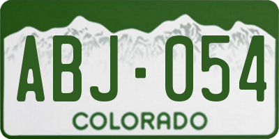 CO license plate ABJ054