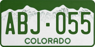 CO license plate ABJ055