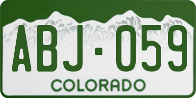 CO license plate ABJ059