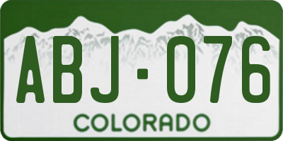 CO license plate ABJ076