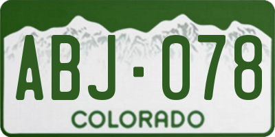 CO license plate ABJ078