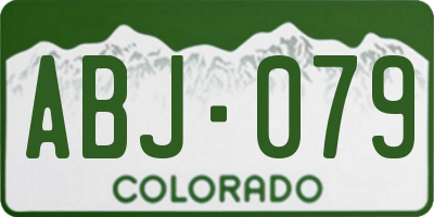CO license plate ABJ079