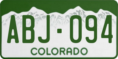 CO license plate ABJ094