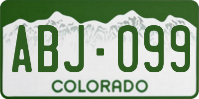 CO license plate ABJ099