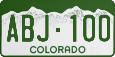 CO license plate ABJ100