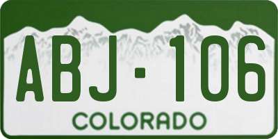 CO license plate ABJ106