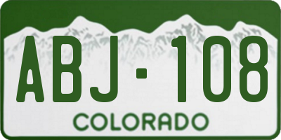 CO license plate ABJ108