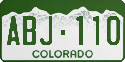 CO license plate ABJ110