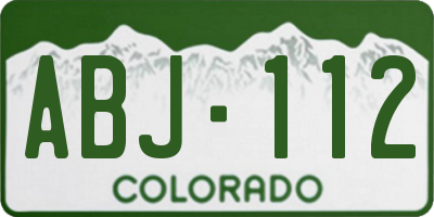 CO license plate ABJ112