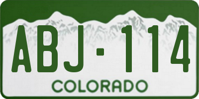 CO license plate ABJ114