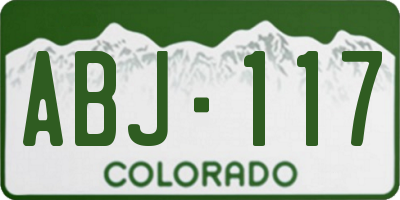 CO license plate ABJ117