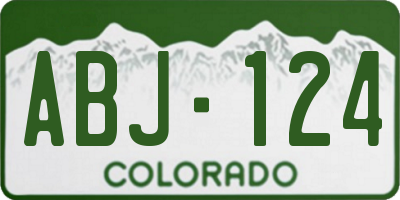 CO license plate ABJ124