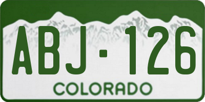 CO license plate ABJ126
