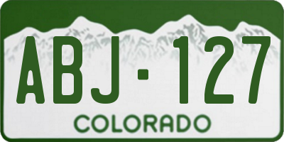 CO license plate ABJ127