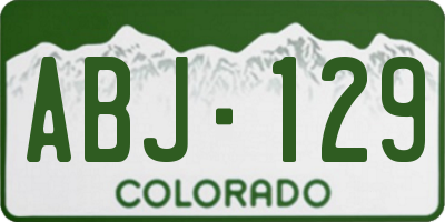 CO license plate ABJ129