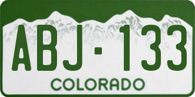 CO license plate ABJ133